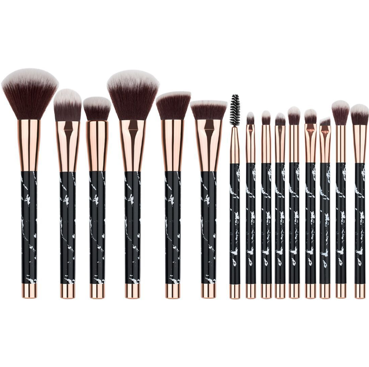 11-Piece Marble Makeup Brush Set - Professional Beauty Makeup Kit for Eyes, Face & Contouring | Perfect for Travel, Home & Salon Use
