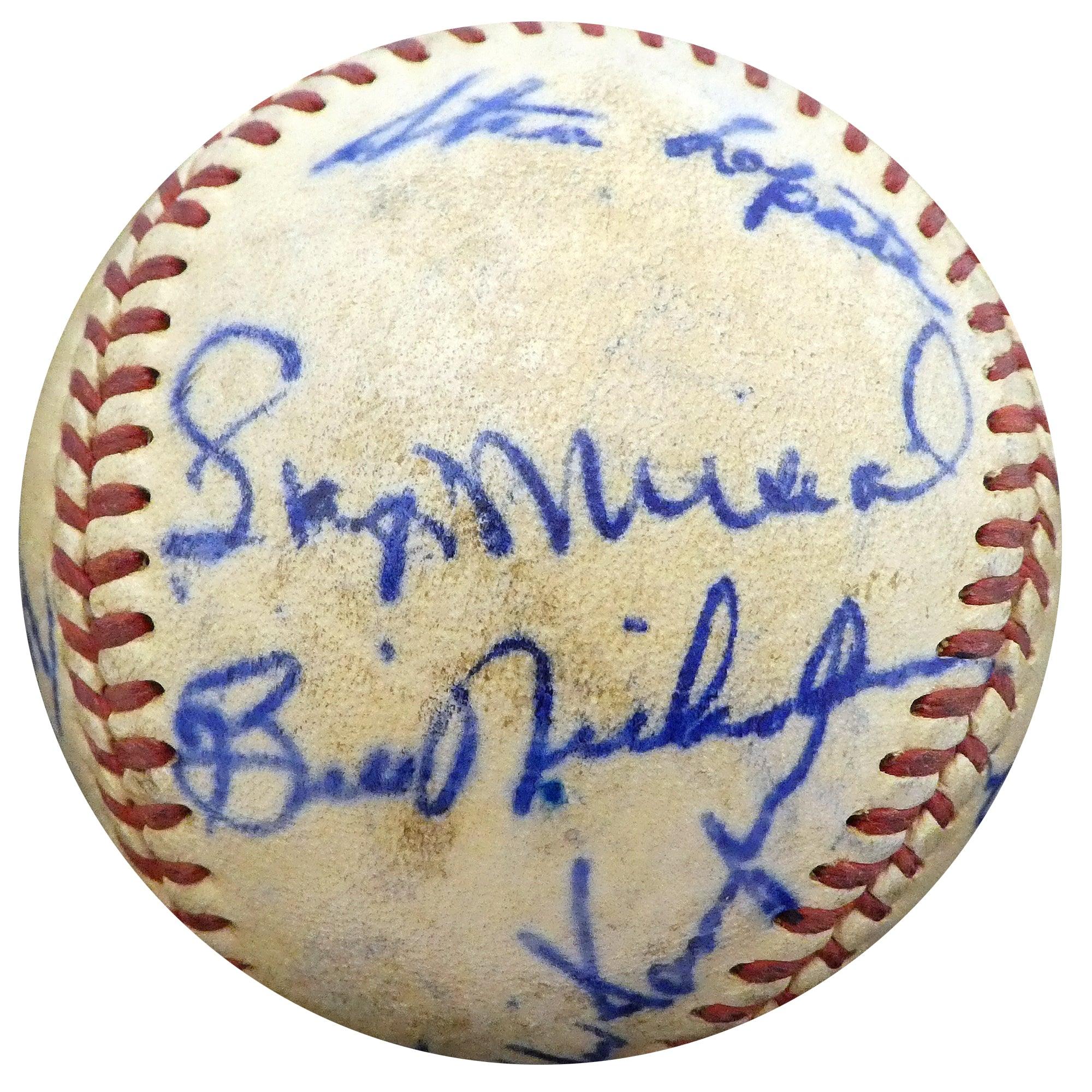 1950 St. Louis Cardinals vs Philadelphia Phillies Autographed Official Baseball - 19 Signatures Including Stan Musial & Enos Slaughter - Beckett BAS Certified #A52636 - Perfect for Baseball Memorabilia Collectors and Sports Fans Display