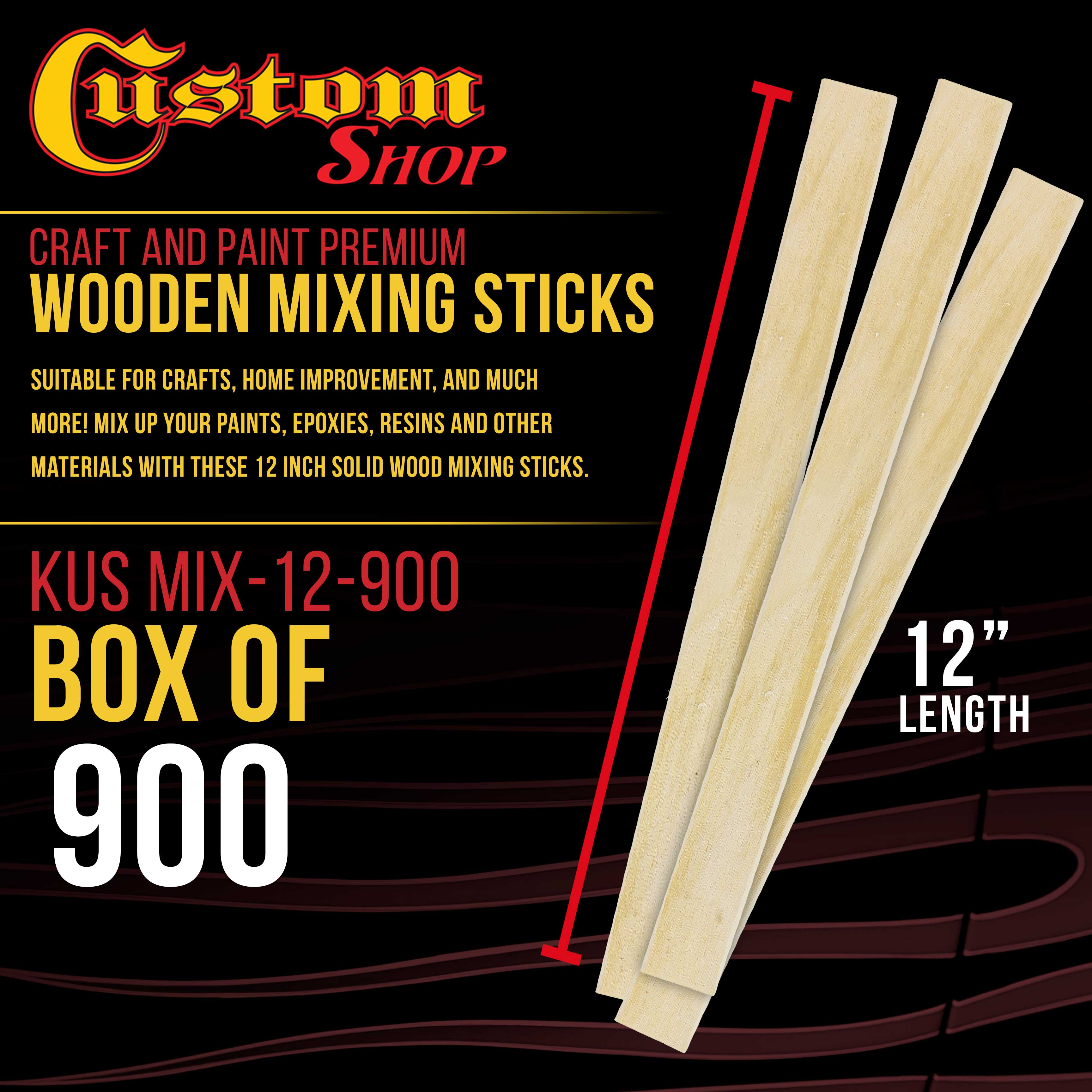 900 Pack 12 Inch Premium Wooden Craft Sticks for Painting, Mixing Epoxy Resin, DIY Wood Crafts, Garden Sign Posts - Ideal for Art Projects, Home Decor & School Activities
