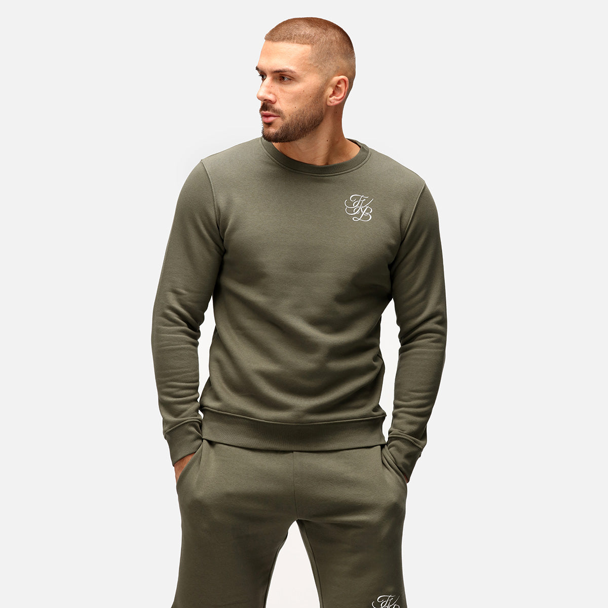 TKB Men's Organic Cotton Khaki Sweatshirt - Comfortable Casual Pullover for Everyday Wear & Outdoor Activities