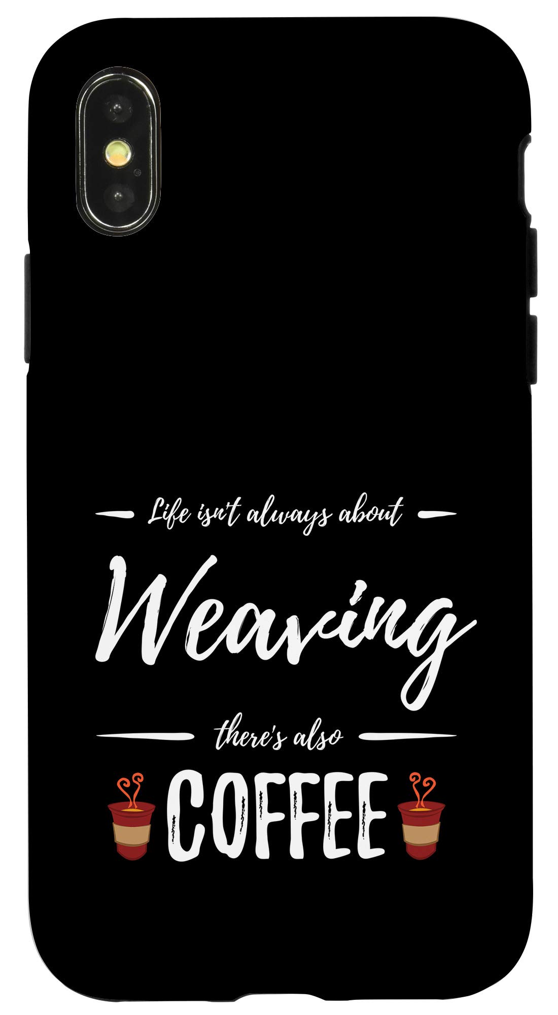 iPhone X/XS Knitted Coffee Lover Phone Case - Funny Knitter Design for Coffee Enthusiasts | Perfect Gift for Baristas & Coffee Shop Regulars