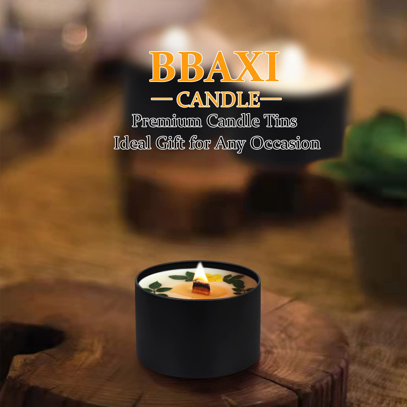 BBAXI 24-Pack 4 oz Black Candle Tins with Lids - Matte Empty Candle Containers for DIY Candle Making, Wax Melts, Aromatherapy & Home Decor - Perfect for Gifts, Weddings & Craft Projects