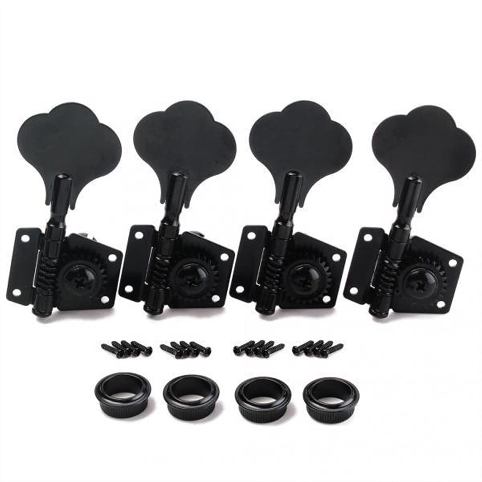 2X 4 Pcs Right Handed Guitar Tuning Pegs - Bass Guitar Machine Head Tuners in Black | Durable Replacement Parts for Electric & Acoustic Bass Guitars | Perfect for Musicians, Performers & Guitar Maintenance