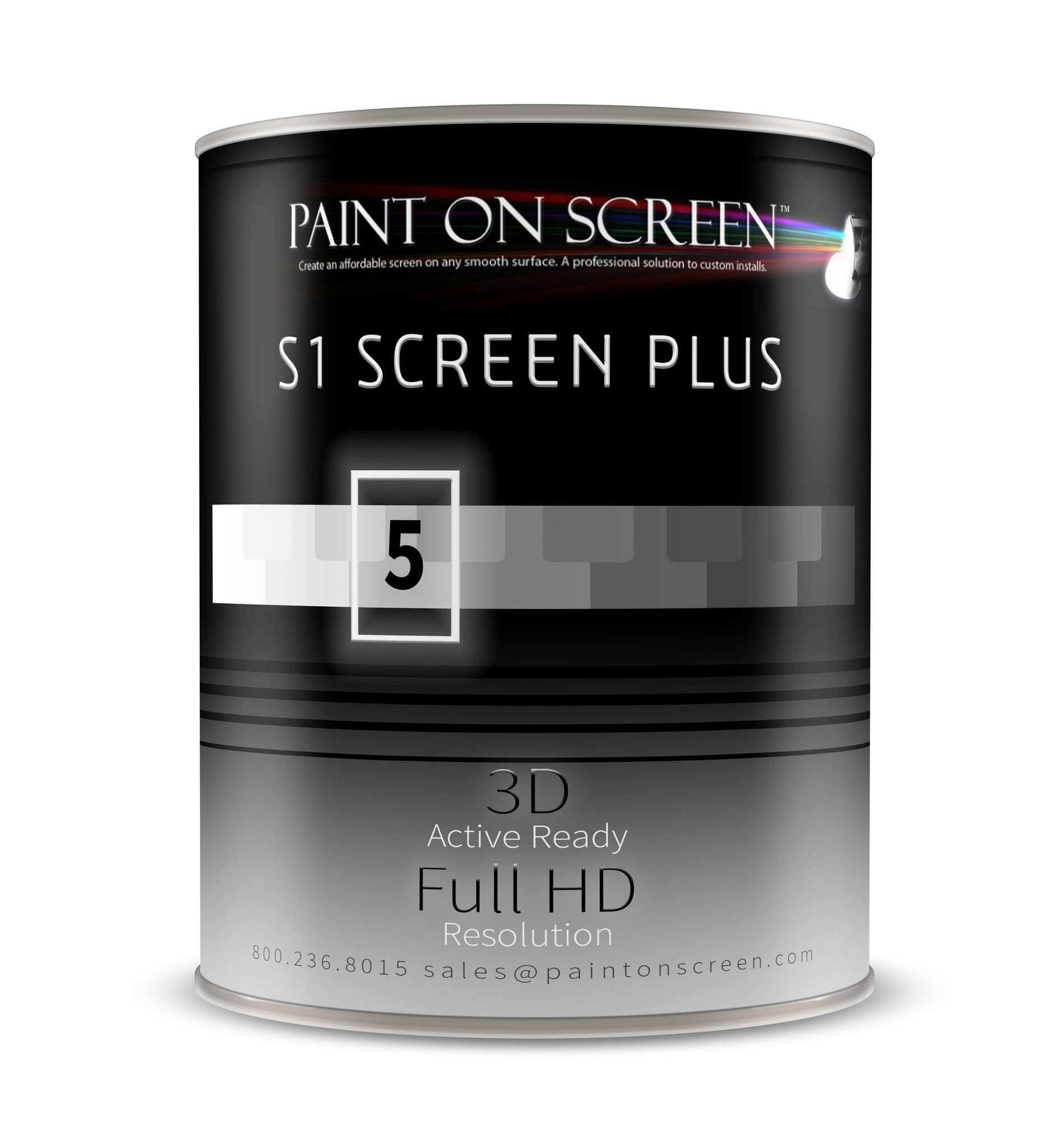 G005 S1 Screen Plus Silver Projector Screen Paint - 1 Gallon for Home Theater & Outdoor Movie Nights | High Reflectivity & Easy Application