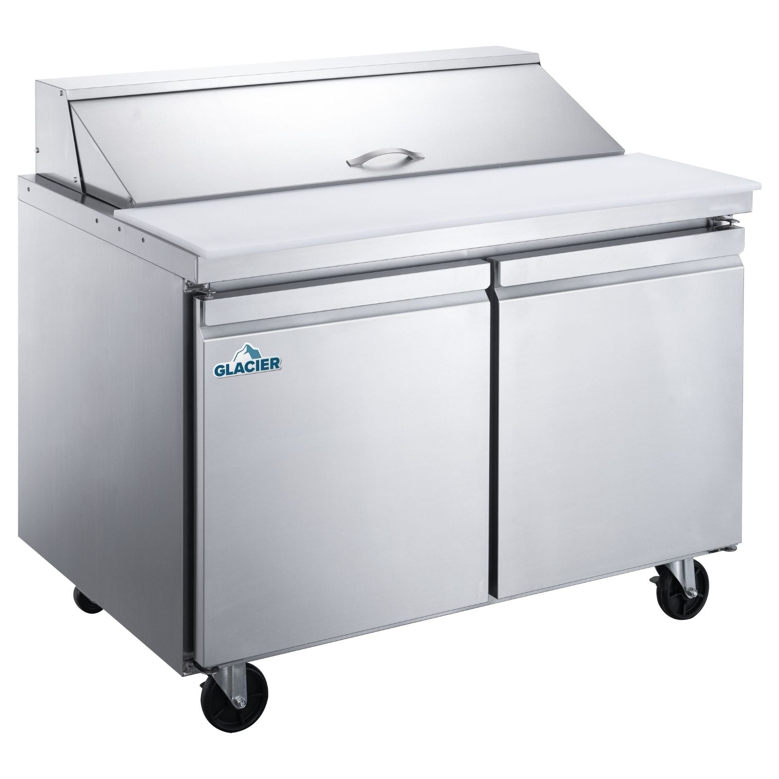 Glacier 60 Sandwich & Salad 16 Pan Refrigerated Prep Table - Commercial Kitchen Counter for Deli, Bakery & Restaurant Food Preparation