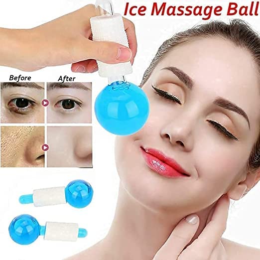 Mirariya Ice Roller for Face & Neck Massage - 2 Pack Cooling Facial Globes to Reduce Puffiness, Dark Circles & Anti-Aging - Perfect for Morning Skincare Routine & Post-Workout Recovery