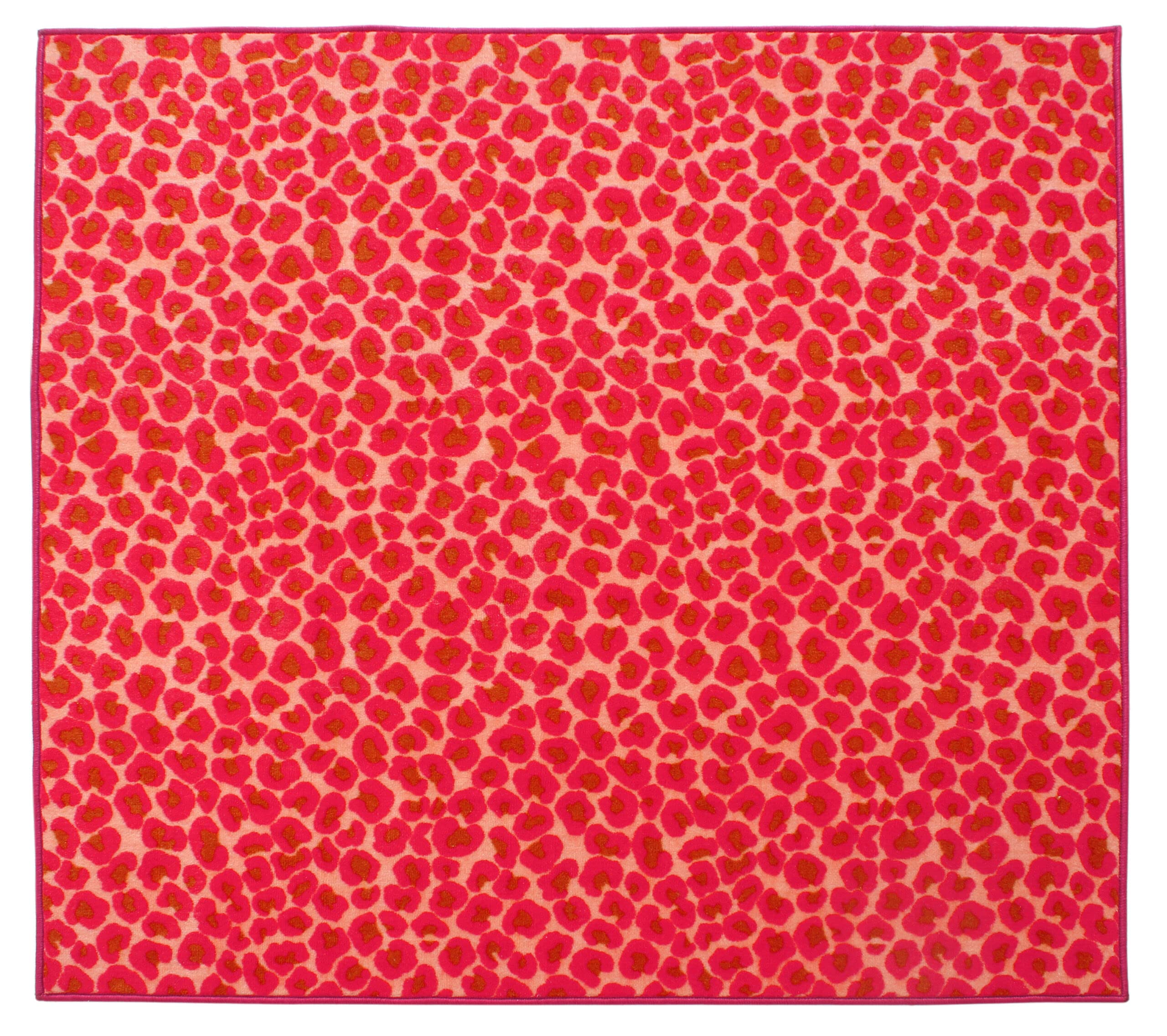 Cheetah Print Area Rug - 4' Square Big Cat Animal Design Indoor Rug for Living Room, Bedroom, Entryway - Soft & Durable Doorway Rug for Home Decor