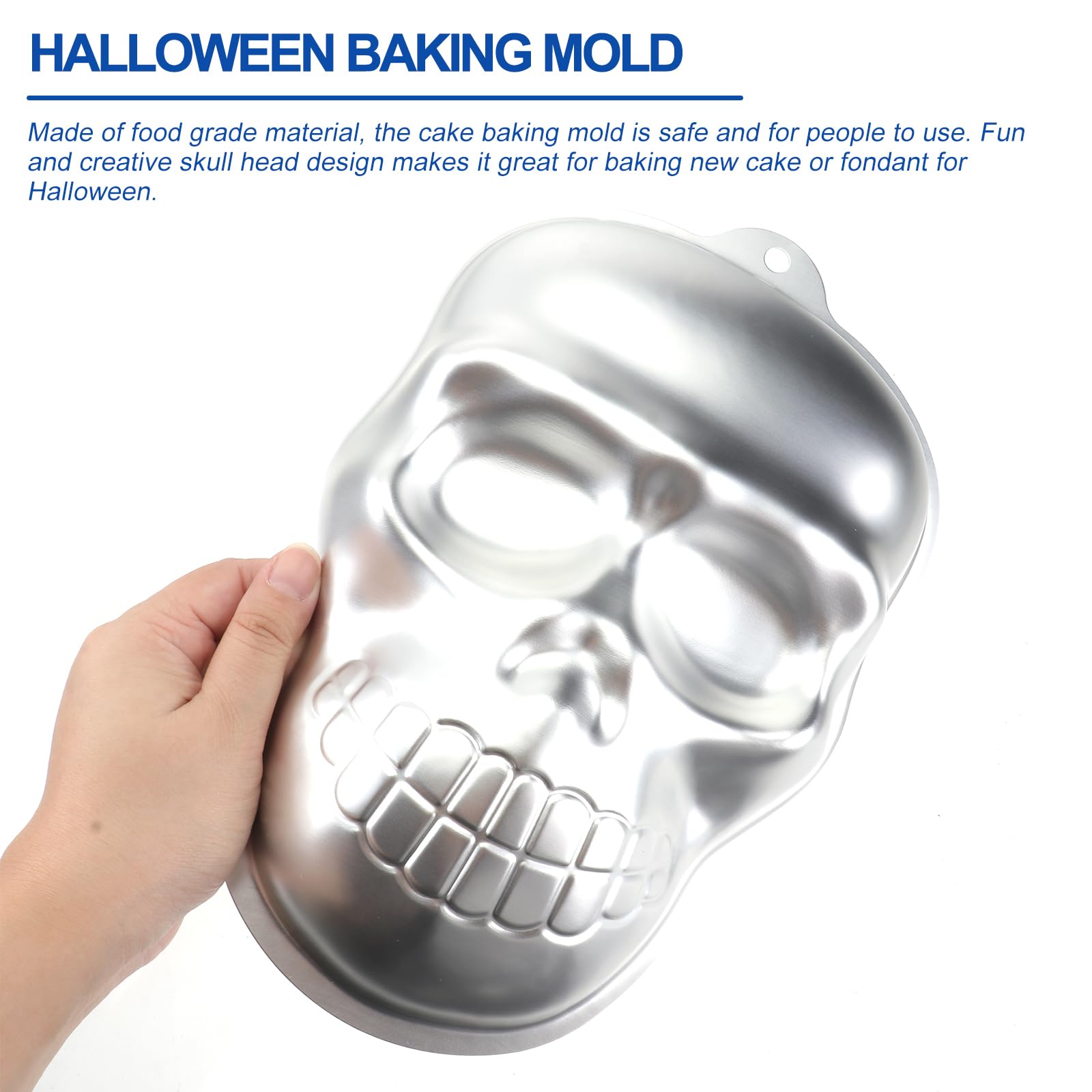 DOITOOL 3D Skull Cake Mold - Nonstick Halloween Baking Pan for Cakes, Cupcakes, Pizza & Jelly - Perfect for Halloween Parties, Haunted House Decor & Themed Desserts