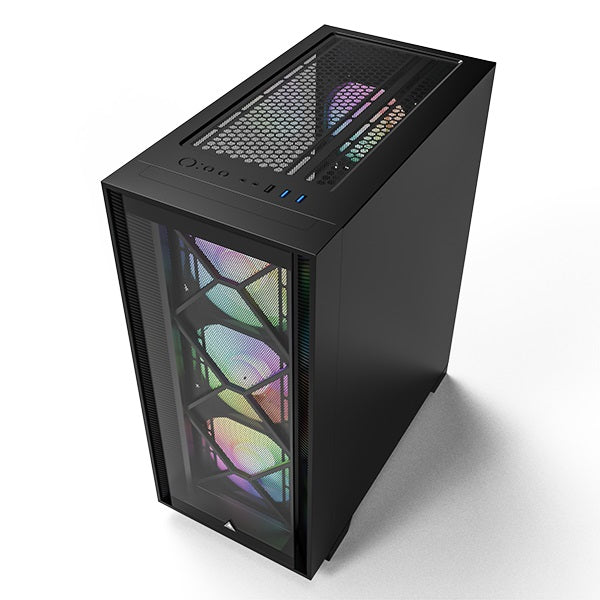 Montech AIR 1000 Premium Mid Tower ATX PC Case - Tempered Glass Side Panel, Swivel Design, 3x140mm + 1x120mm ARGB Fans Included - Perfect for Gaming Rigs & High-Performance Builds