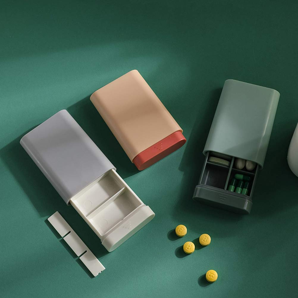 Portable 6-Compartment Pill Organizer Box - Travel-Sized Small Supplement Case for Vitamins & Medication (Blue) - Perfect for Daily Use, Travel, and On-the-Go Organization