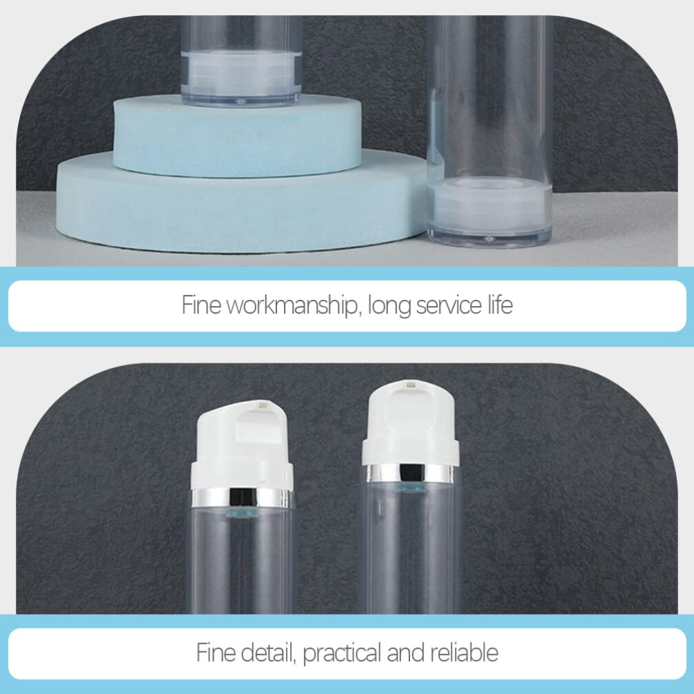 LALAFINA 2-Pack Refillable Airless Pump Bottles for Creams & Lotions - Transparent Travel-Size Dispensers for Shampoo, Skincare & Cosmetics | Perfect for Home, Gym & Travel Use