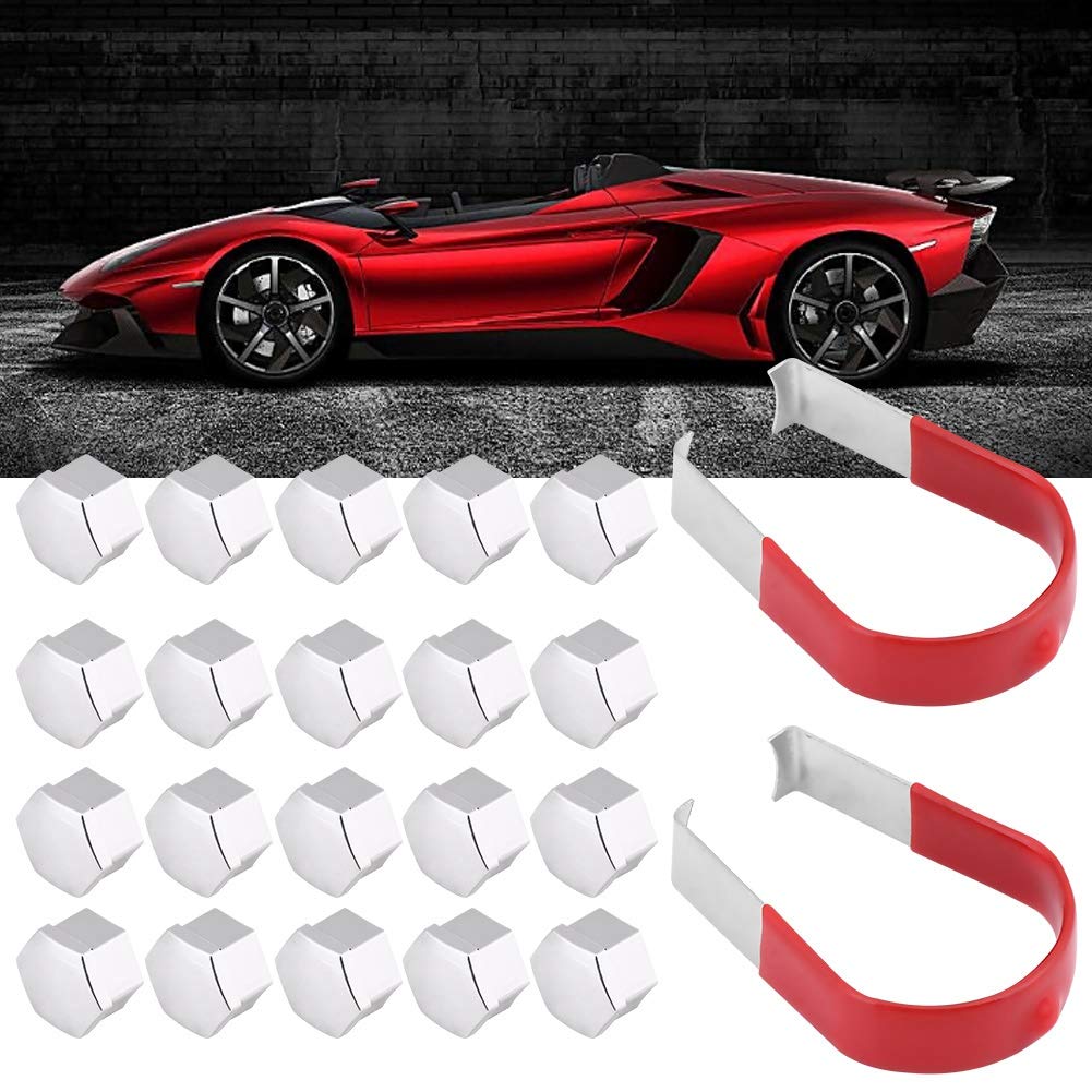 20pcs 19mm Chrome Universal Wheel Nut Bolt Covers with Removal Tool - Durable Lug Nut Caps for Cars, Trucks & SUVs - Perfect for Wheel Protection & Custom Styling