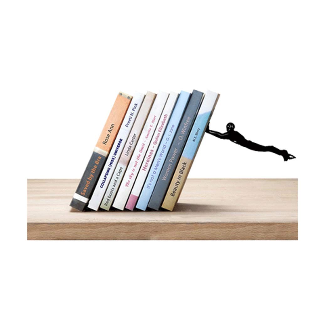 Stylish Black Metal Bookends for Shelves & Desks - Heavy Duty Book Holders, Shelf Dividers (3-Pair Set) - Perfect for Office, Home Library & Study Organization