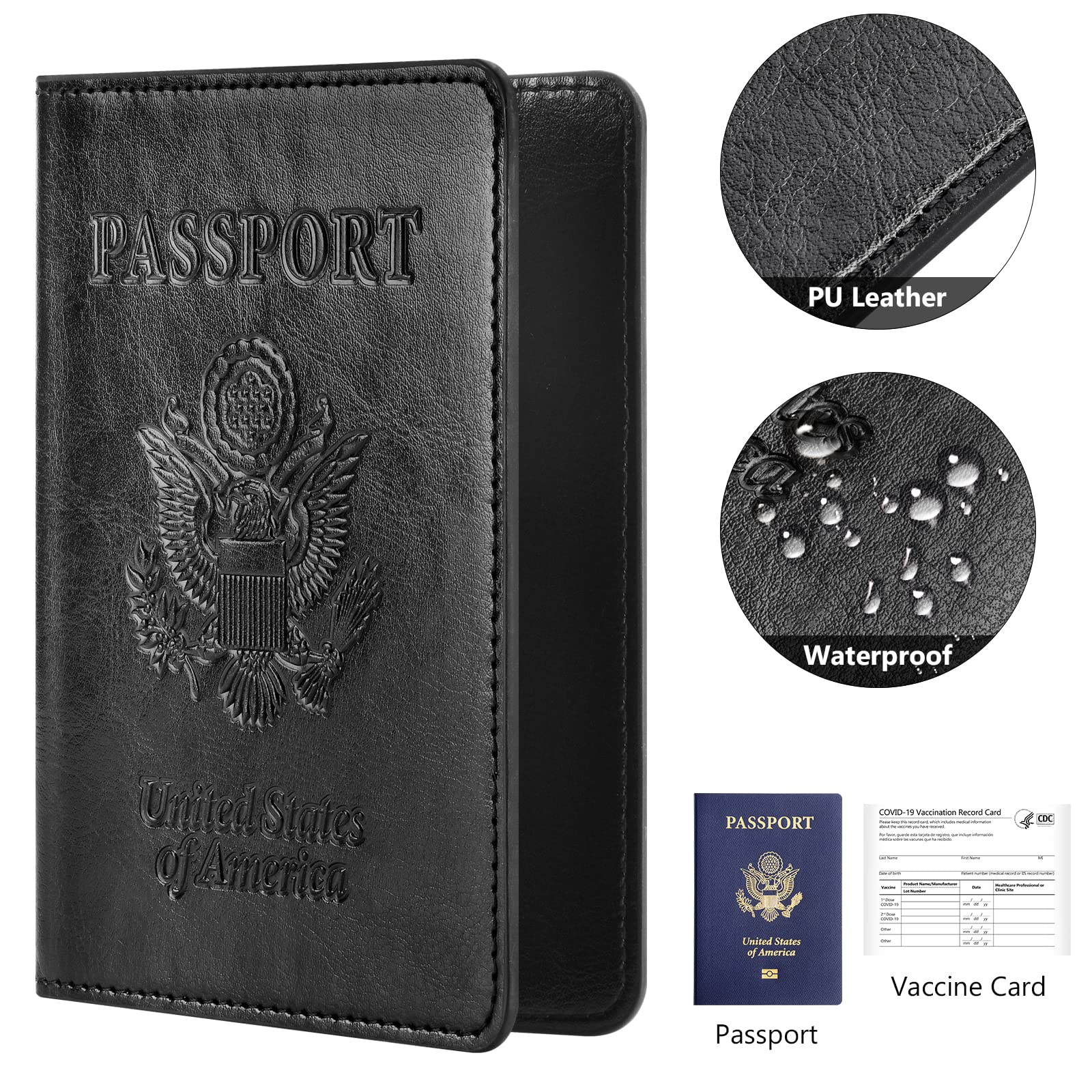 Eoehro 2-Pack RFID Blocking Passport Holder Wallet Cover - Durable Travel Essentials for Women & Men | Perfect for International Flights, Vacations & Business Trips