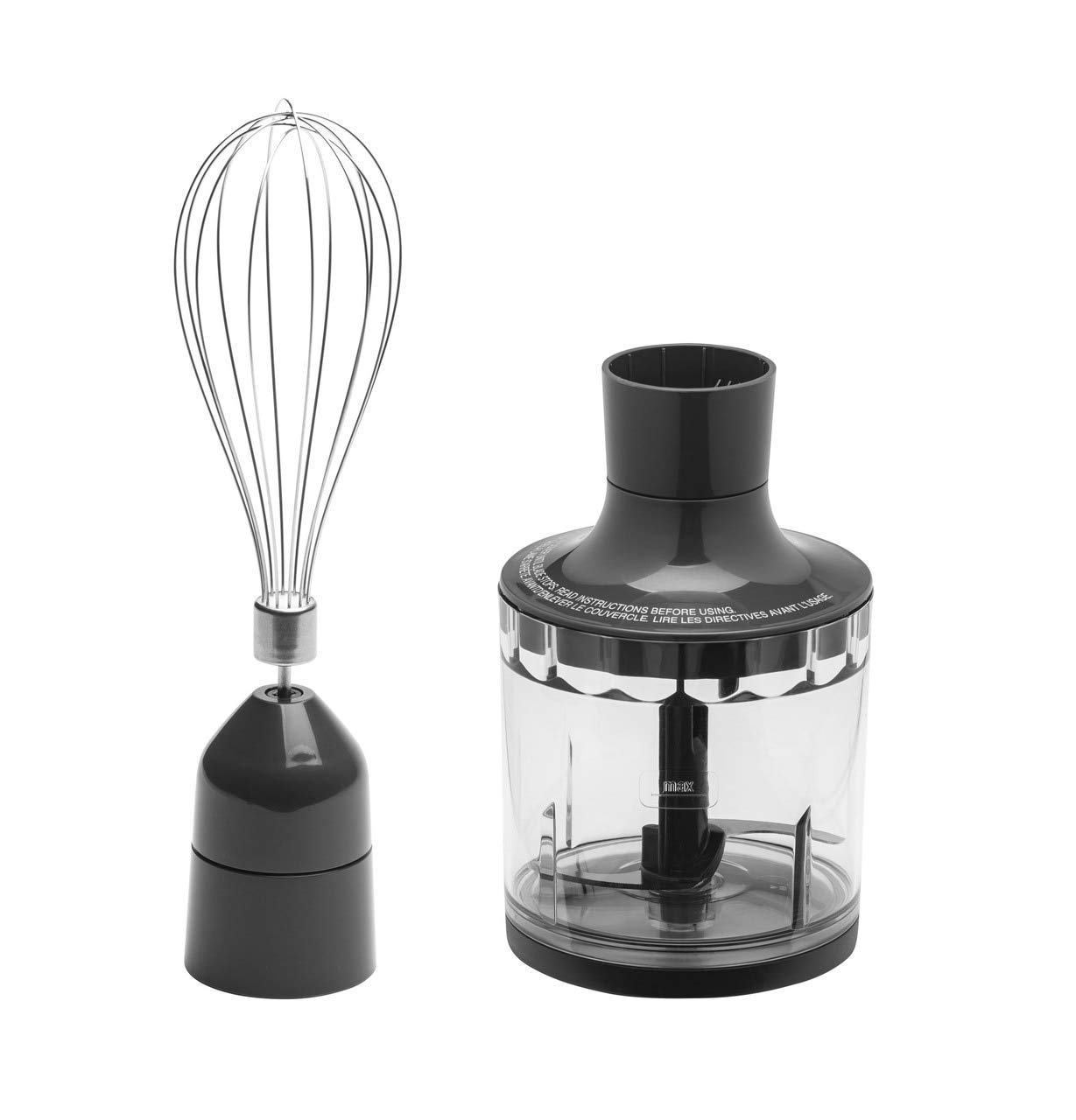 GE Immersion Blender 500W - 2-Speed Handheld Blender with Whisk & Blending Jar - Stainless Steel Shaft for Smoothies, Baby Food, Soups & Baking - Easy Clean Interchangeable Attachments - Perfect for Kitchen, Restaurant & Home Use