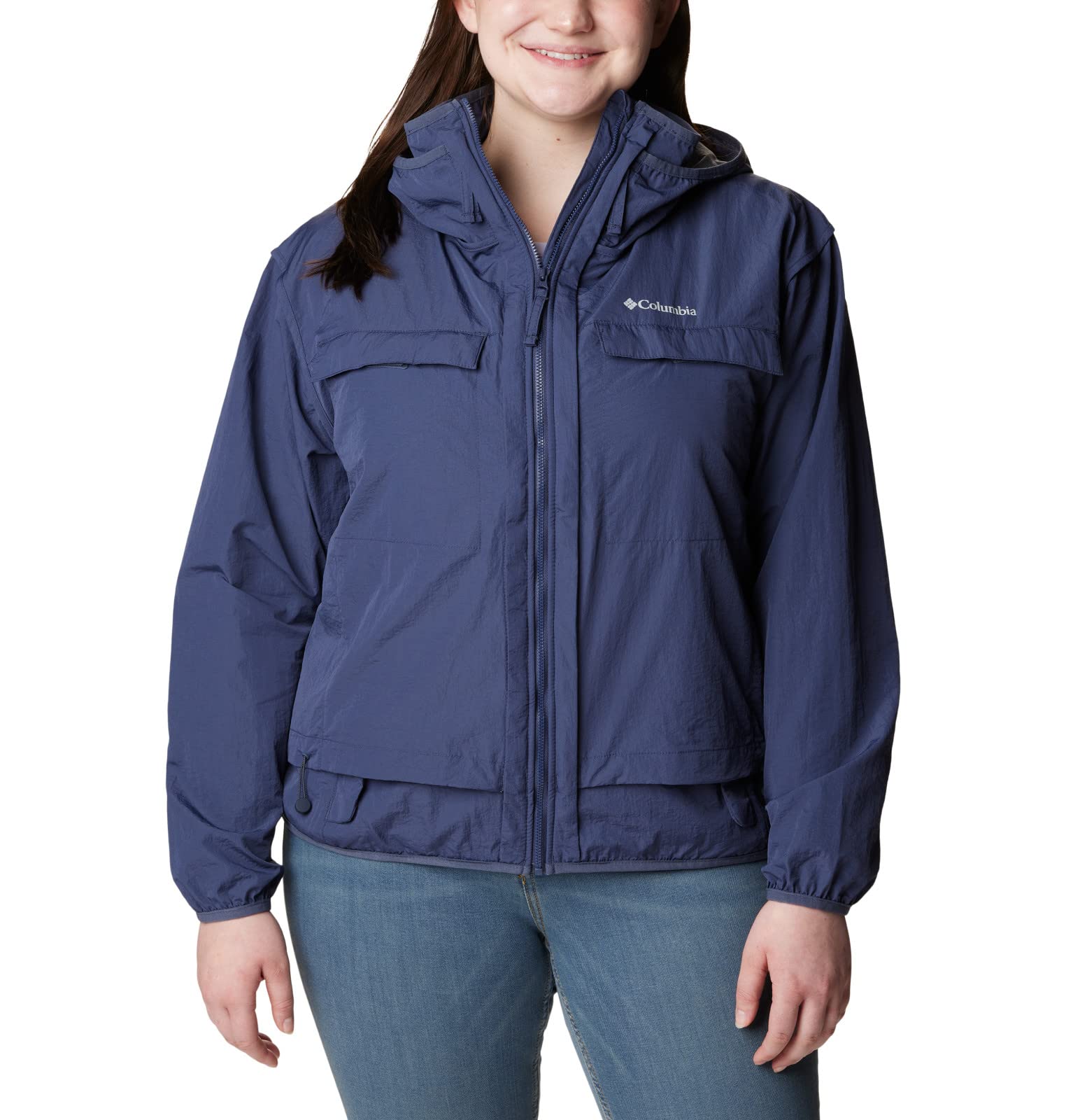 Columbia Women's Spring Canyon Wind Interchange Jacket - Lightweight Water-Resistant Windbreaker for Hiking, Travel & Outdoor Adventures
