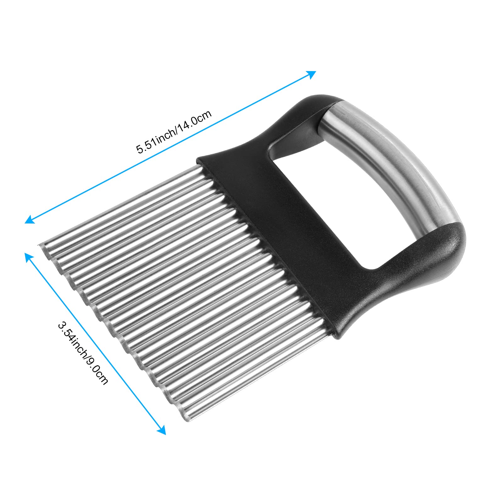 Stainless Steel Potato Chipper & Crinkle Cutter - French Fry Maker, Vegetable & Fruit Slicer for Cooking - Perfect for Homemade Chips, Salads, and Meal Prep