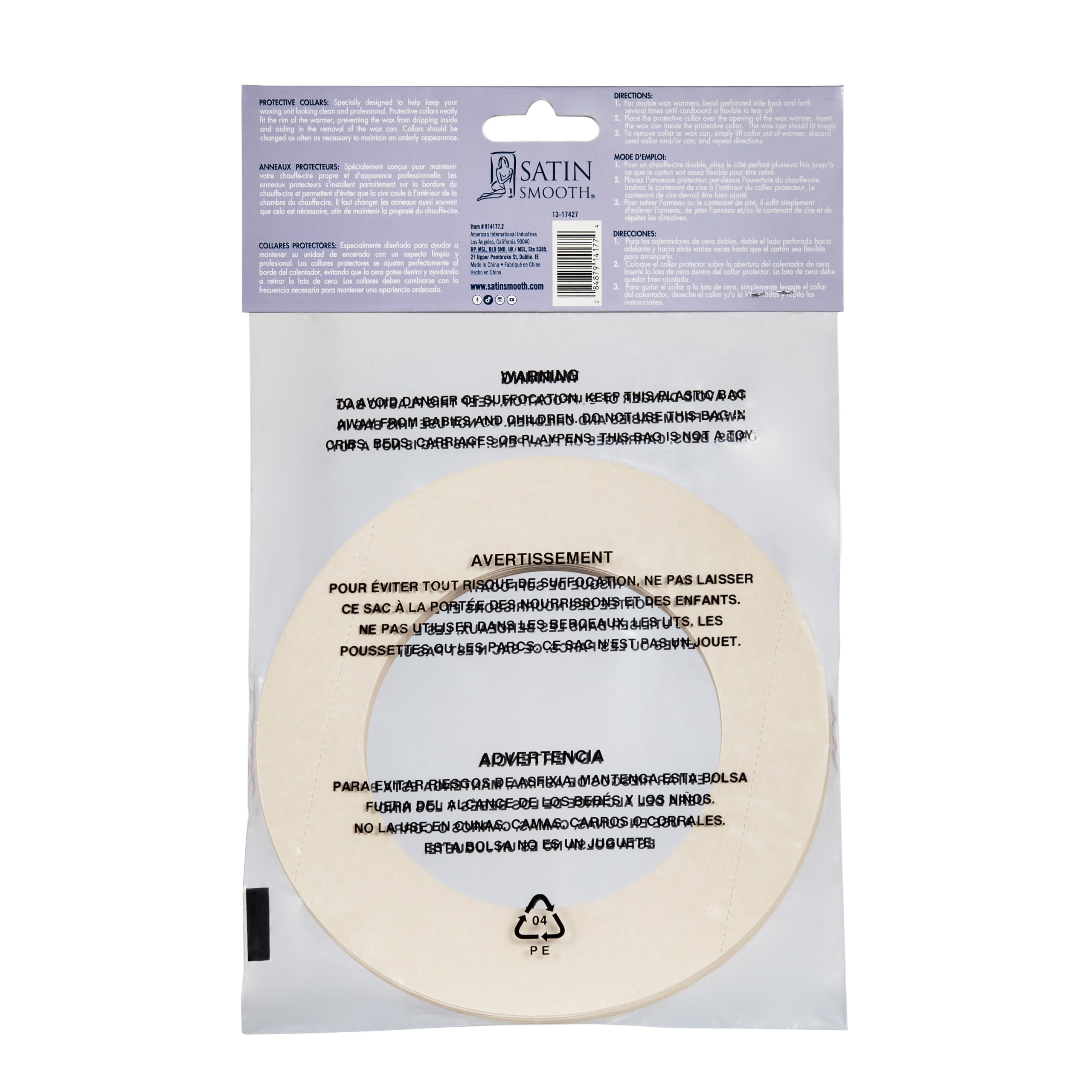 Satin Smooth Universal Wax Warmer Protective Collars - 20 Pack - Fits Most Wax Warmers for Hair Removal & Spa Use at Home or Salon
