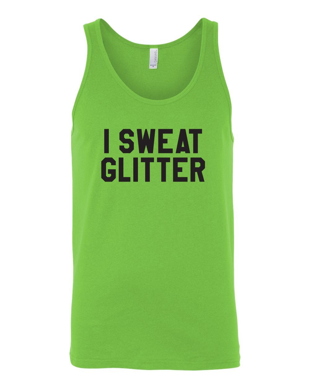 Funny Graphic Workout Tank Tops for Men - I Sweat Glitter Sleeveless Cotton Tee - Casual Gym Shirt with Humorous Quotes - Green Small | Perfect for Workouts, Parties & Summer Outfits