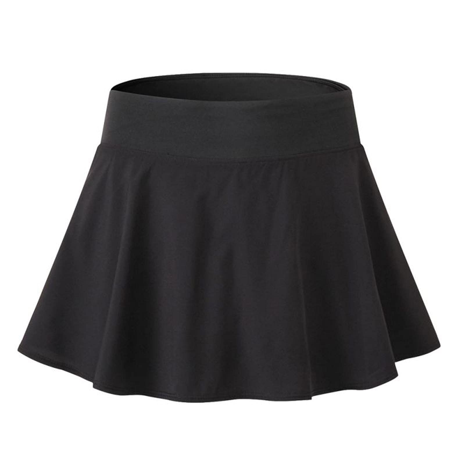 **Women's Plus Size Running Skirt with Built-in Shorts - Athletic Tennis Golf Skirt - Black Foldable Sports Skirt for Workouts, Yoga & Outdoor Activities**
