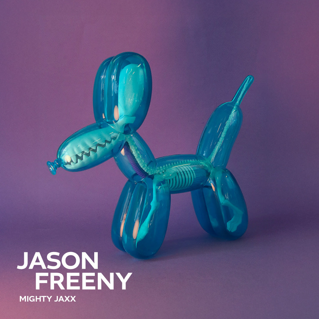 Jason Freeny Sky Blue Anatomy Balloon Dog Sculpture - Unique Art Toy for Home Decor, Office Display & Pop Art Collectors