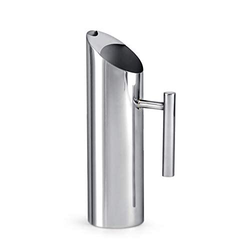 Premium Stainless Steel Water Pitcher with Ice Guard - 53oz Large Capacity, Chrome Plated Mirror Finish by MUGLIO - Perfect for Iced Tea, Lemonade & Cold Beverages in Restaurants, Offices or Home Use
