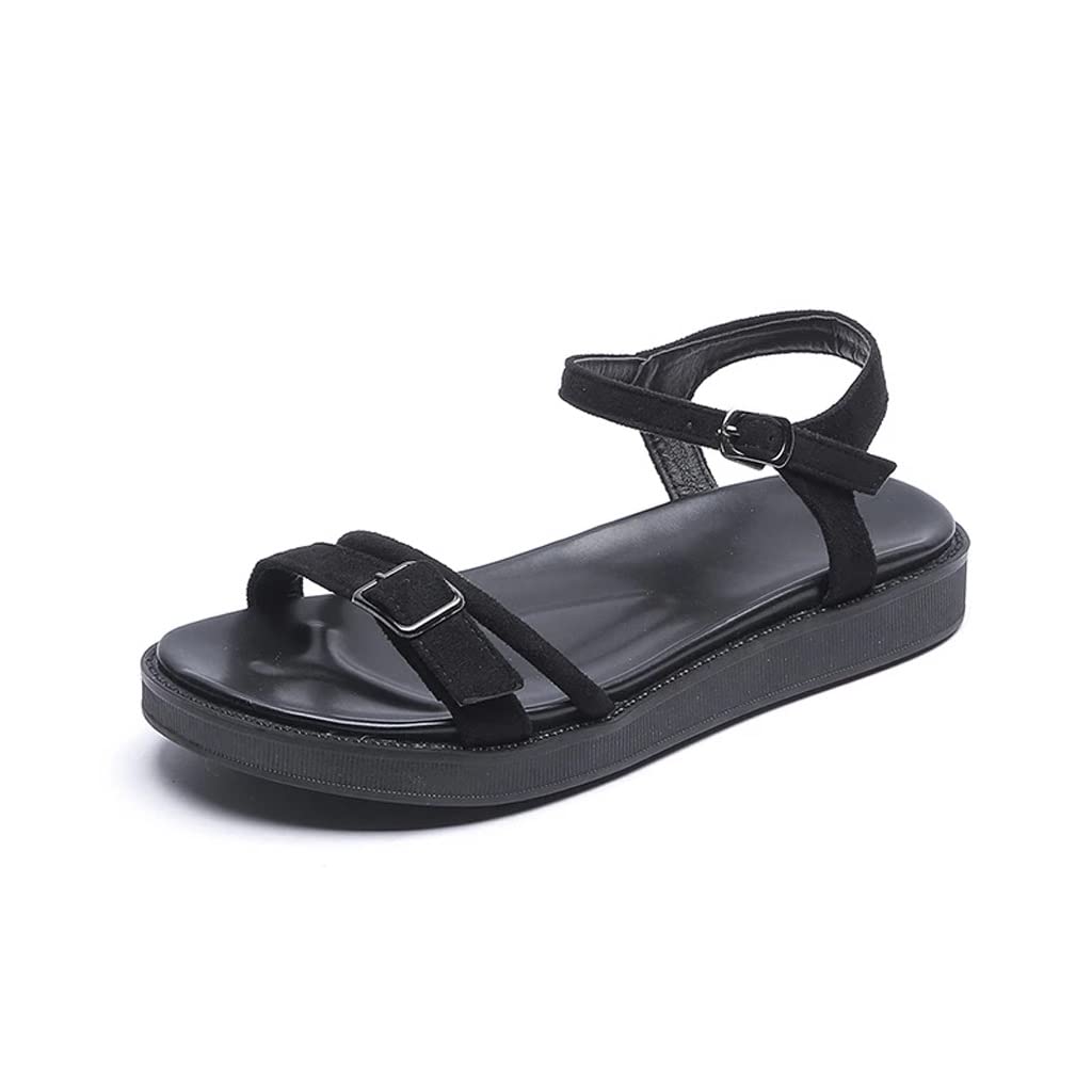Women's Summer Gladiator Sandals - Flat Roman Style Thin Strap Buckle Sandalias for Beach, Walking & Casual Outfits (Color: B, Size: 6) | Perfect for Vacation, Travel & Summer Fashion