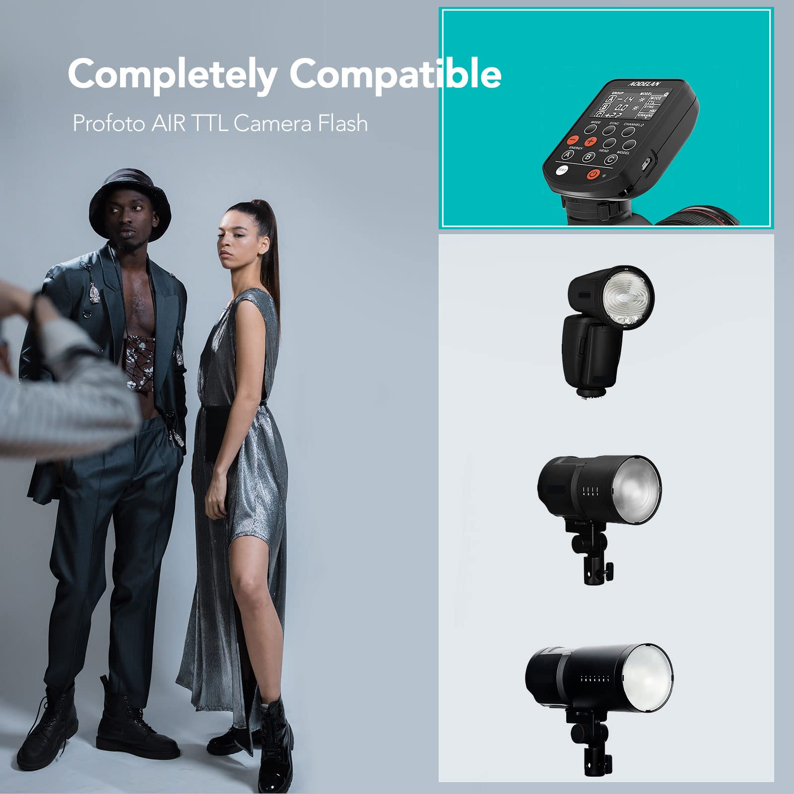 AODELAN TTL Flash Trigger for Nikon DSLR & Mirrorless Cameras - 1/8000s High-Speed Sync HSS - Compatible with Profoto A1, D2, Pro-10, B10 - Replacement for Profoto Air Remote TTL - Perfect for Studio Photography, Portrait Shooting & Outdoor Flash Photography