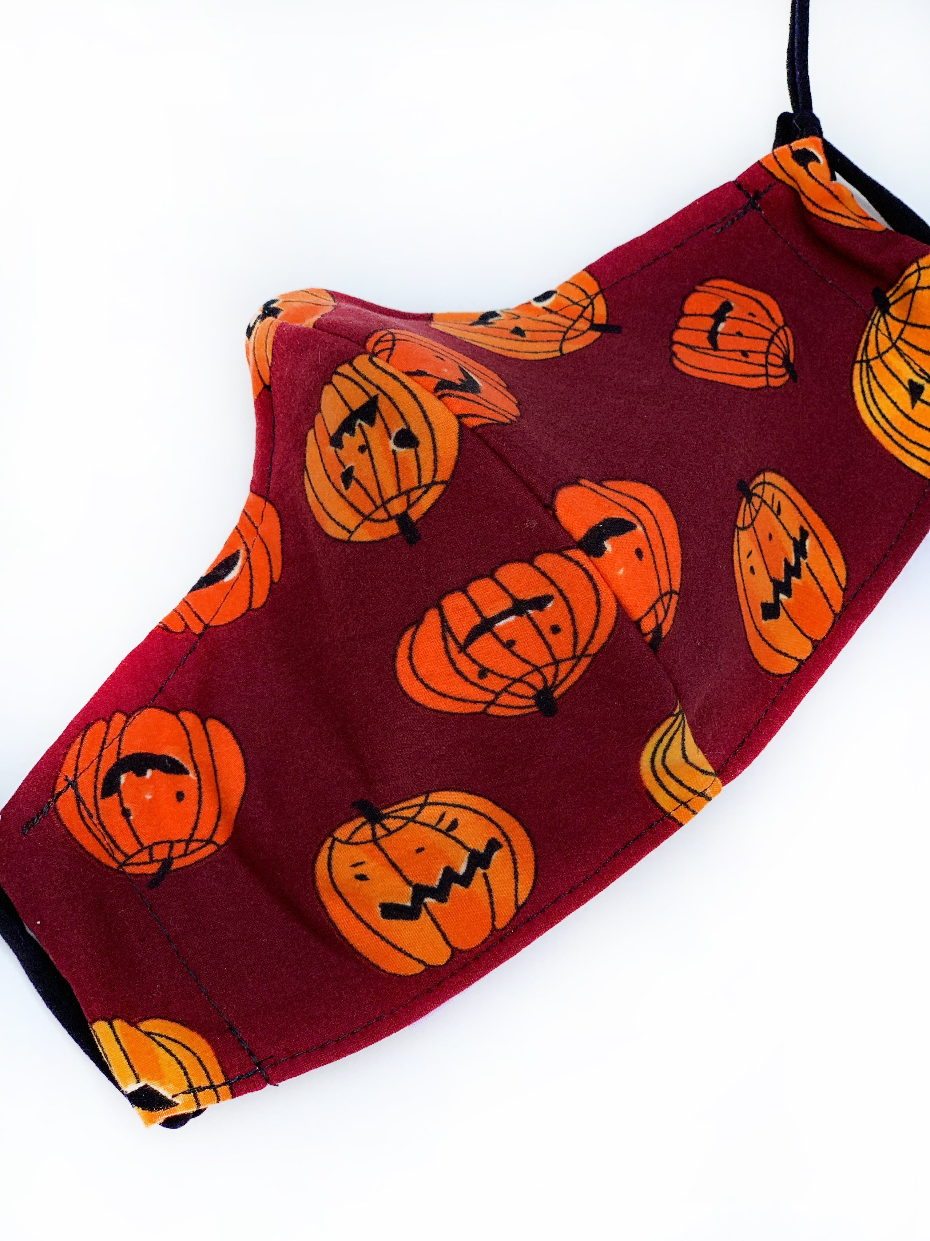 Halloween Jack O' Lantern Face Mask - Pumpkin Design for Trick or Treating, Costume Parties & Spooky Celebrations