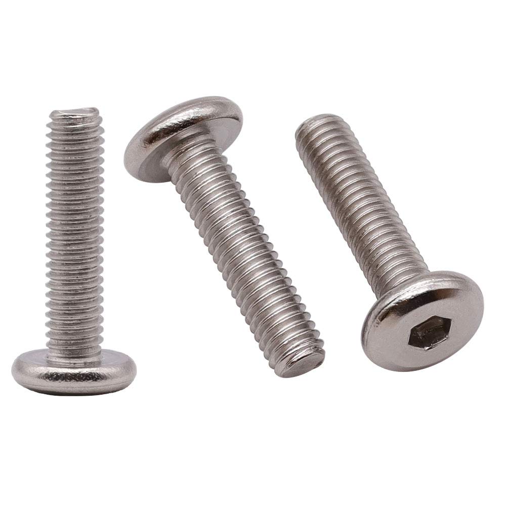 1/4-20 x 1 Inch (30 PCS) 304 Stainless Steel 18-8 Flat Head Socket Cap Screws - Full Thread Binding Bolts for Furniture Assembly, DIY Projects & Metal Connections