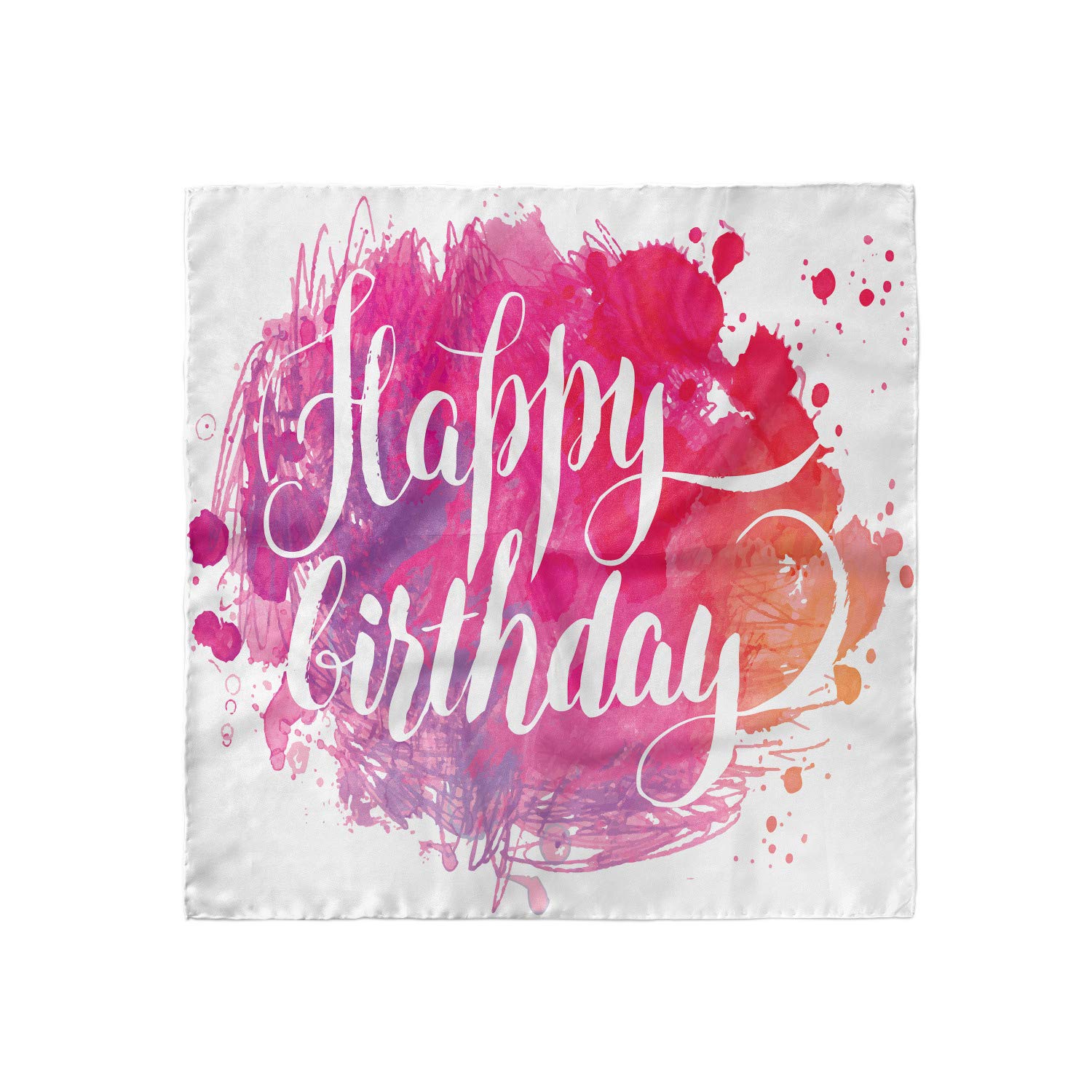 Ambesonne Watercolor Birthday Text Art Head Scarf - Fashionable Hair Wrap for Women, Perfect for Beach, Travel, and Special Occasions