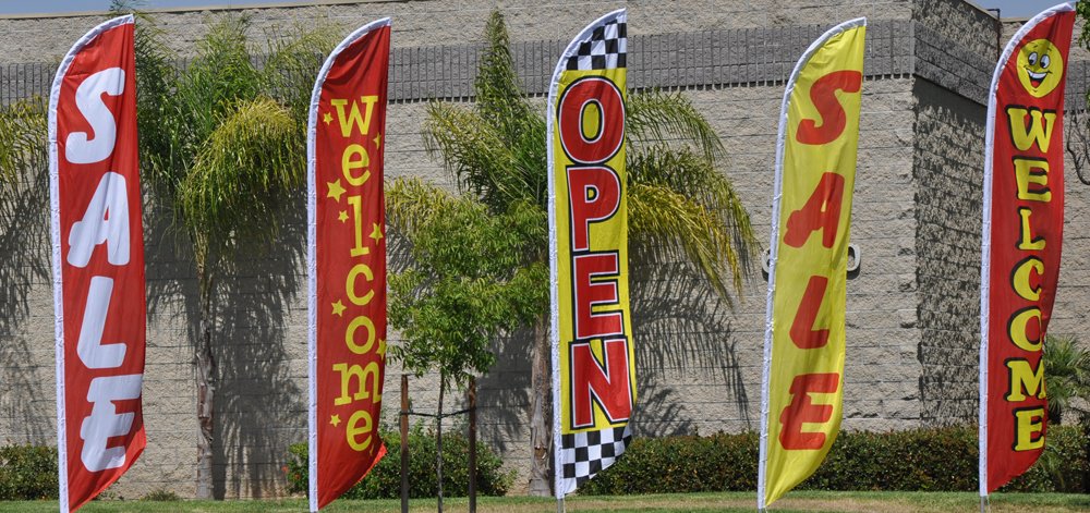 Feather Banner Flag with Pole Kit - Outdoor Advertising for Events & Sales