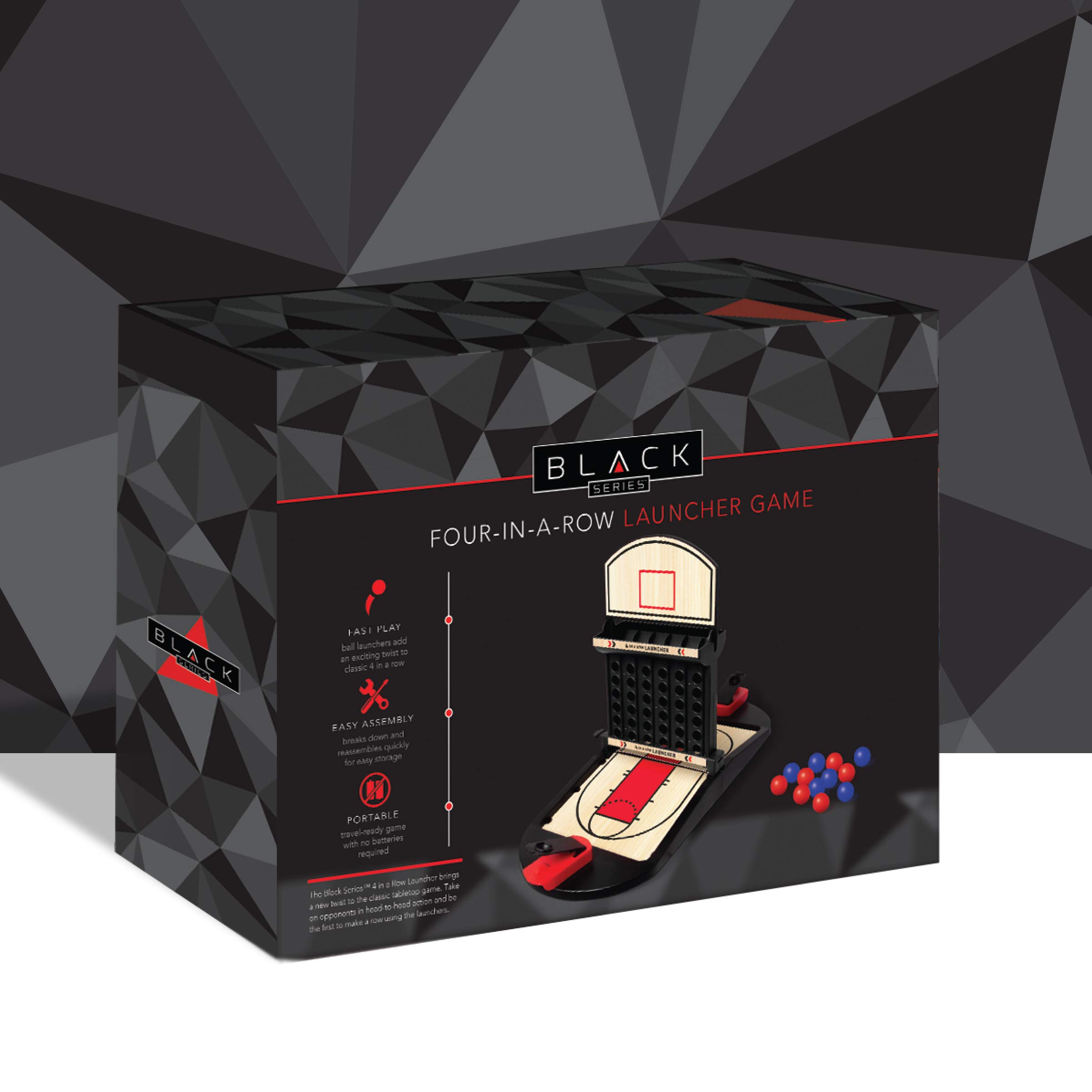 THE BLACK SERIES Four-in-A-Row Launcher Game - 2-Player Connect 4 Board Game Set for Kids & Adults - Fun Indoor/Outdoor Family Activity - Perfect for Parties, Picnics & Game Nights