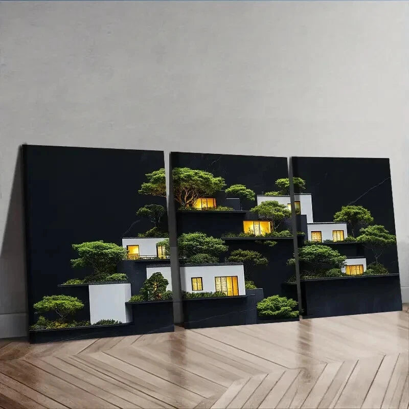3-Piece Ancient Architecture Wall Art Set - Framed Canvas 50x70cm (20x28in) | High Quality Print | 100% Australian Made | Ready to Hang | Perfect for Living Room, Bedroom & Office Decor
