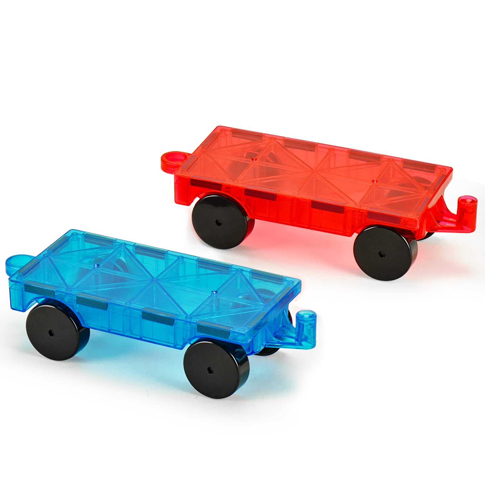 Magnetic Tiles Cars Set - 2 PCS Magnetic Building Blocks for Kids, STEM Educational Toys for Toddlers Age 3+, Creative Construction Play for Boys & Girls - Perfect for Preschool Learning & Indoor Playtime