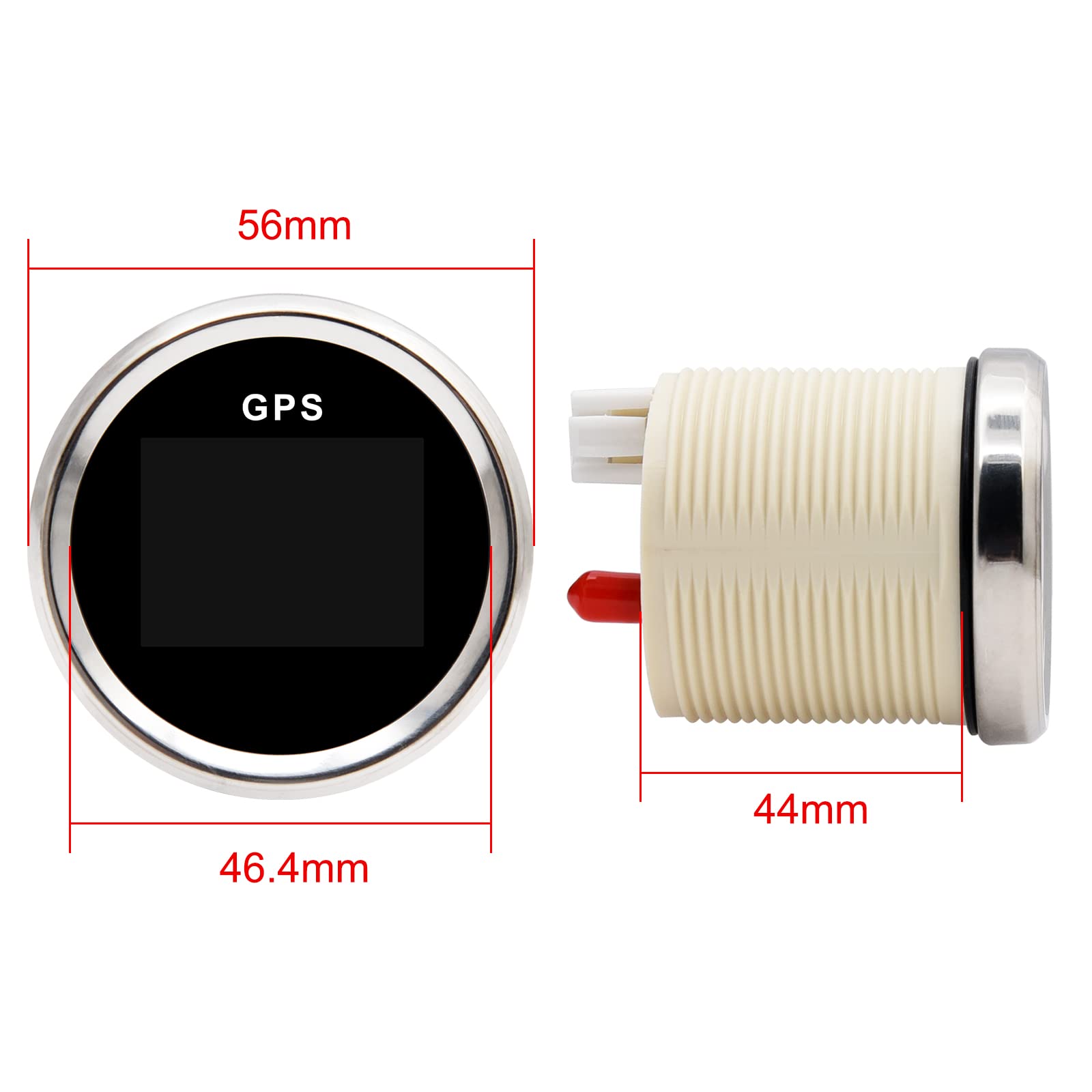 KAOLALI 52mm Digital GPS Speedometer - LCD Speed Gauge & Odometer with Adjustable Mileage, Trip Counter & GPS Antenna (9-32V, Silver) | Universal for Car, Motorcycle, Truck, Boat | Perfect for Racing, Off-Roading & Marine Navigation