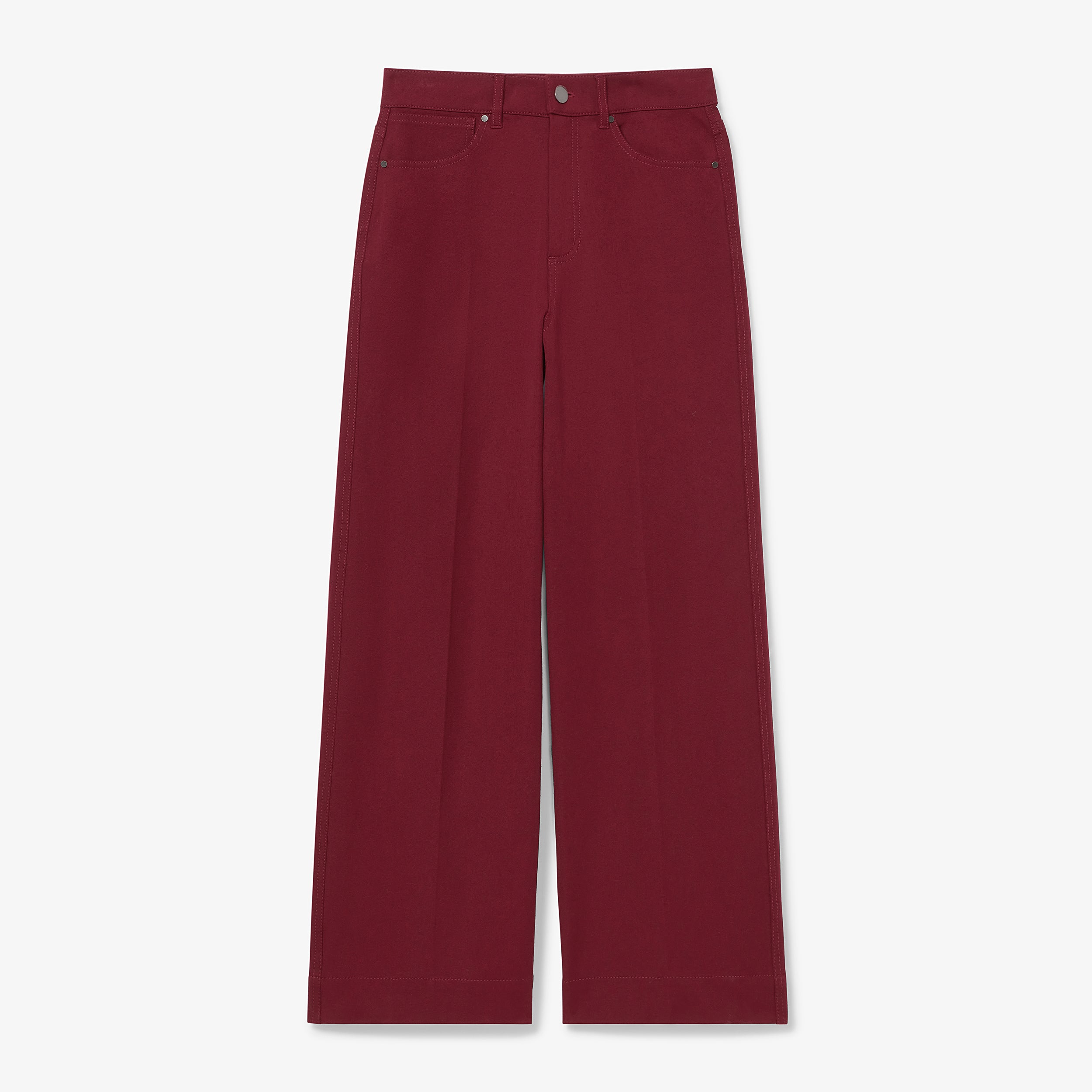 Milo Wide Leg Jeans for Women - Eco-Friendly Stretch Denim Pants in Berry Jam Color | Casual Wear, Office Outfits, Weekend Comfort