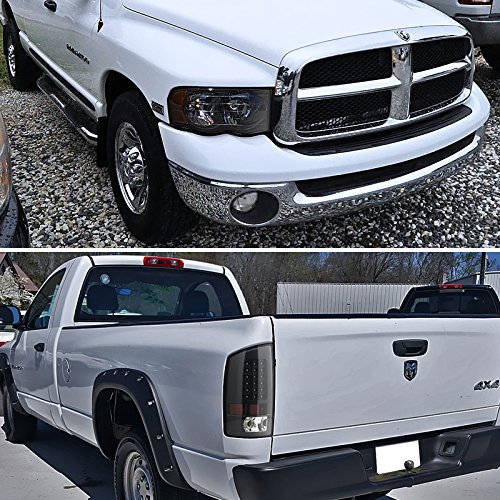 Spec-D Tuning Euro Black Headlight & LED Tail Light Kit for 2003-2005 Dodge Ram 1500/2500/3500 - Left & Right Pair - Upgrade Your Truck's Style & Visibility for Night Driving & Off-Road Adventures