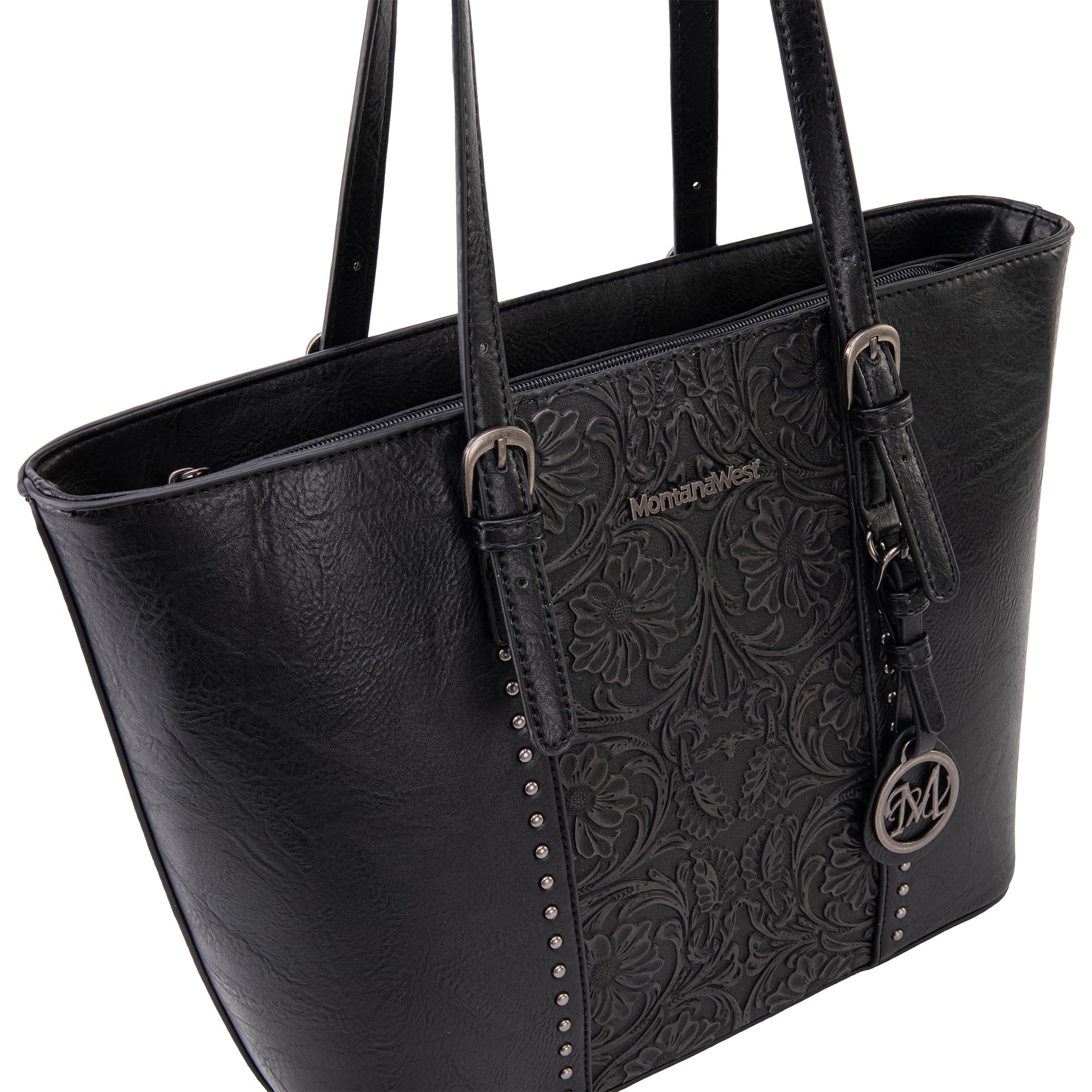 Montana West Women's Large Tote Bag & Handbag 2-Piece Set - Embossed Leather Purse Collection for Work, Travel & Everyday Use
