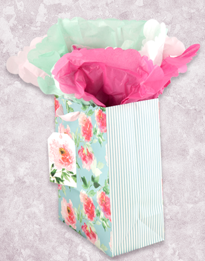 Fresh Garden Petals Gift Bags - Elegant Floral Gift Packaging for Weddings, Baby Showers & Special Occasions
