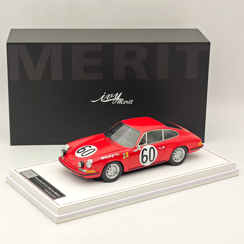1967 Porsche 911s Le Mans Red 1/18 Scale High-Quality Resin Model Car - Perfect for Collectors, Display Cases, and Racing Enthusiasts