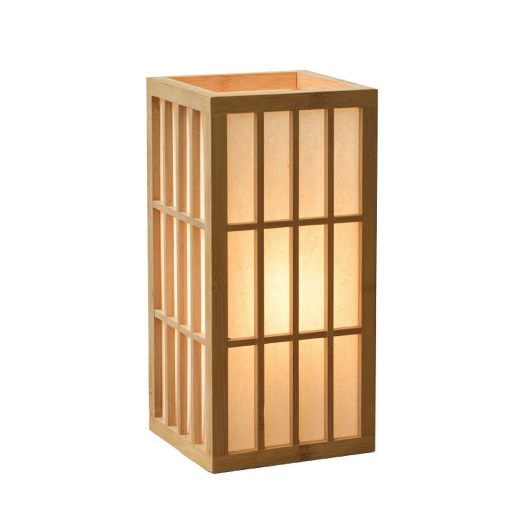 Japanese Style Wooden Table Lamp - Decorative Lighting for Bedroom, Tea Room & Guest Room | Beige Tatami Floor Lamp & Bedside Reading Lamp (Model 1531) - Perfect for Cozy Nights & Relaxing Ambiance