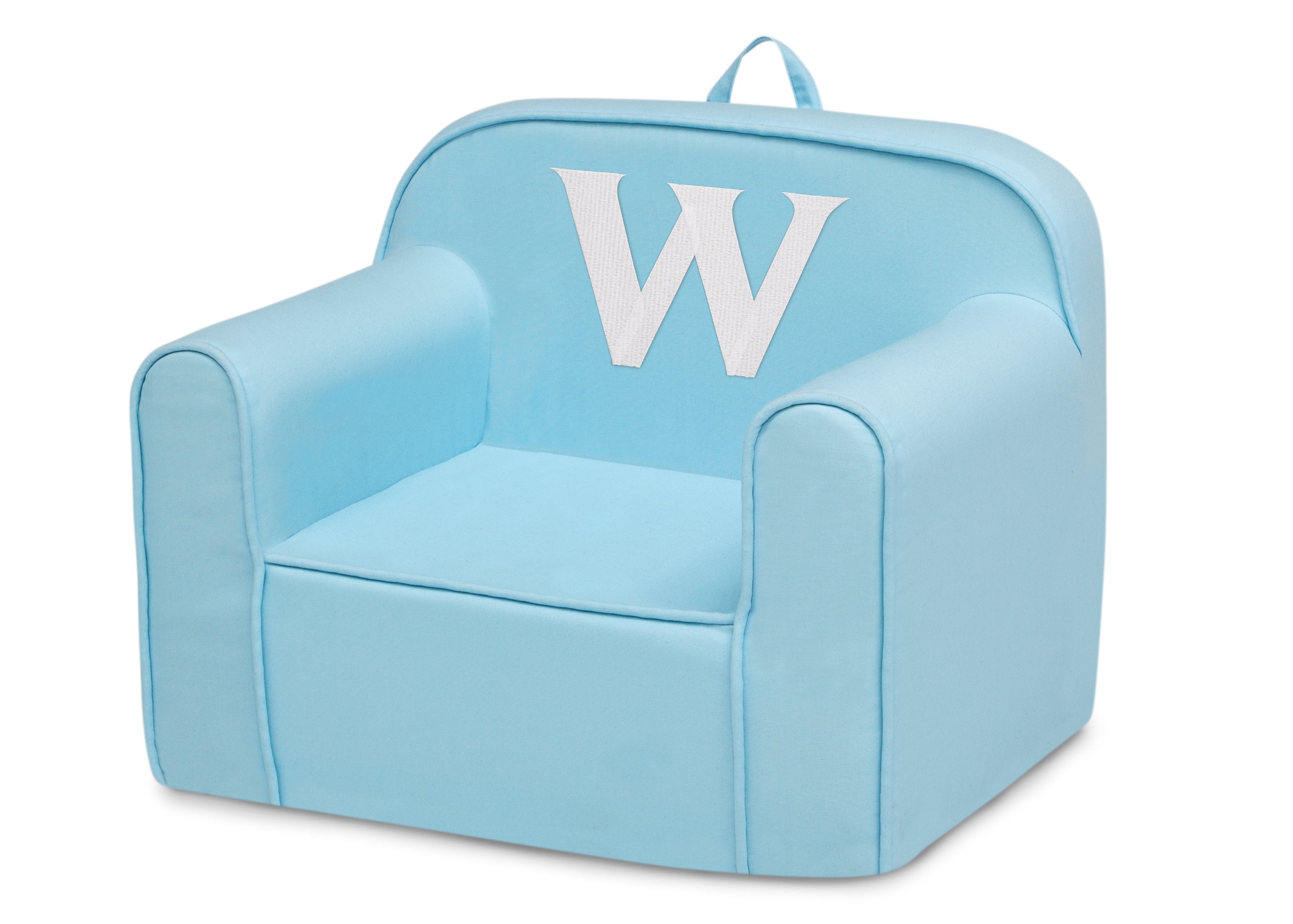 Personalized Monogram Light Blue Cozee Chair - Custom Plush Recliner for Living Room, Nursery & Office - Cozy Reading & Relaxation Seat