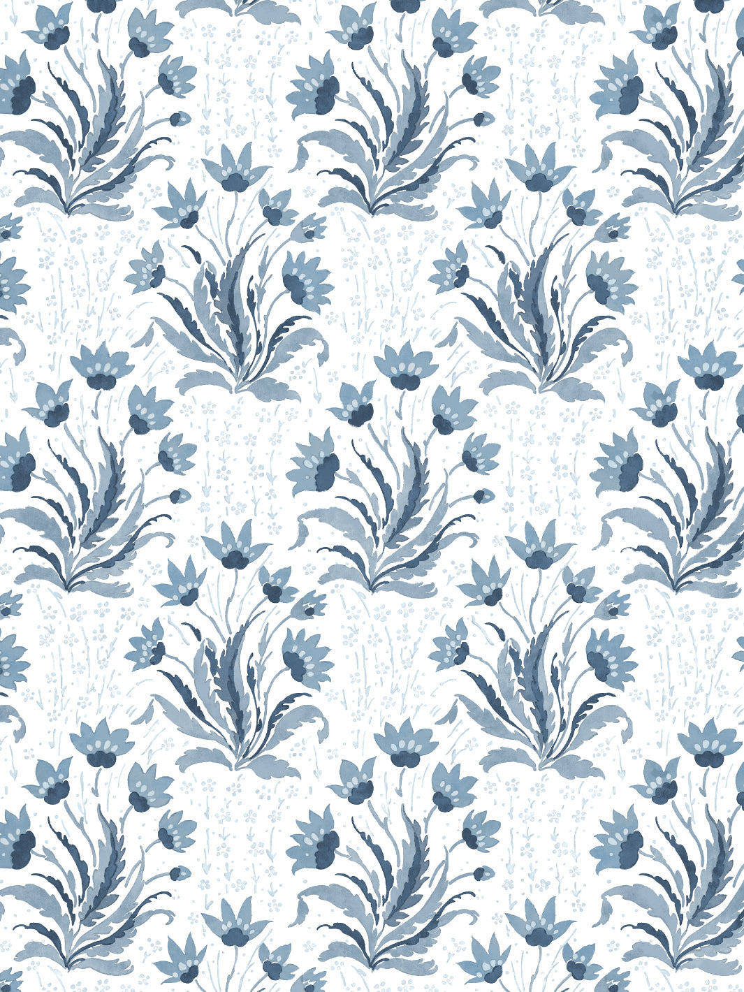 Nathan Turner Blue Floral Wallpaper - Hillhouse Tonal Design for Living Room & Bedroom Decor