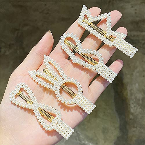 BELICIA 12 Pcs Heart & Rabbit Pearl Hair Clips Set - Elegant Hair Barrettes for Women & Girls, Pearl Hair Slides for Weddings, Parties & Daily Wear (12-Piece Hair Accessories Collection)