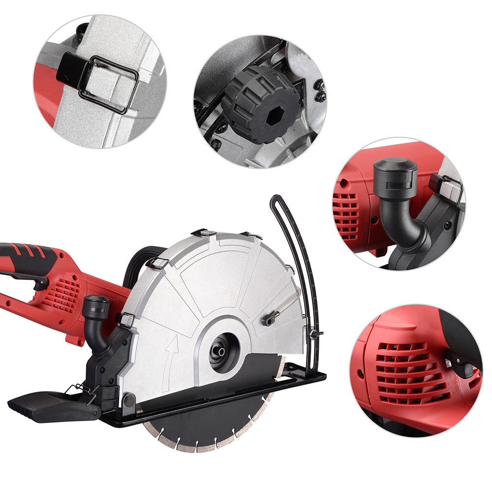 13 3/4 Inch 15A Heavy Duty Circular Saw - Professional Concrete, Tile & Cement Cutting Power Tool for Construction, Masonry & DIY Projects