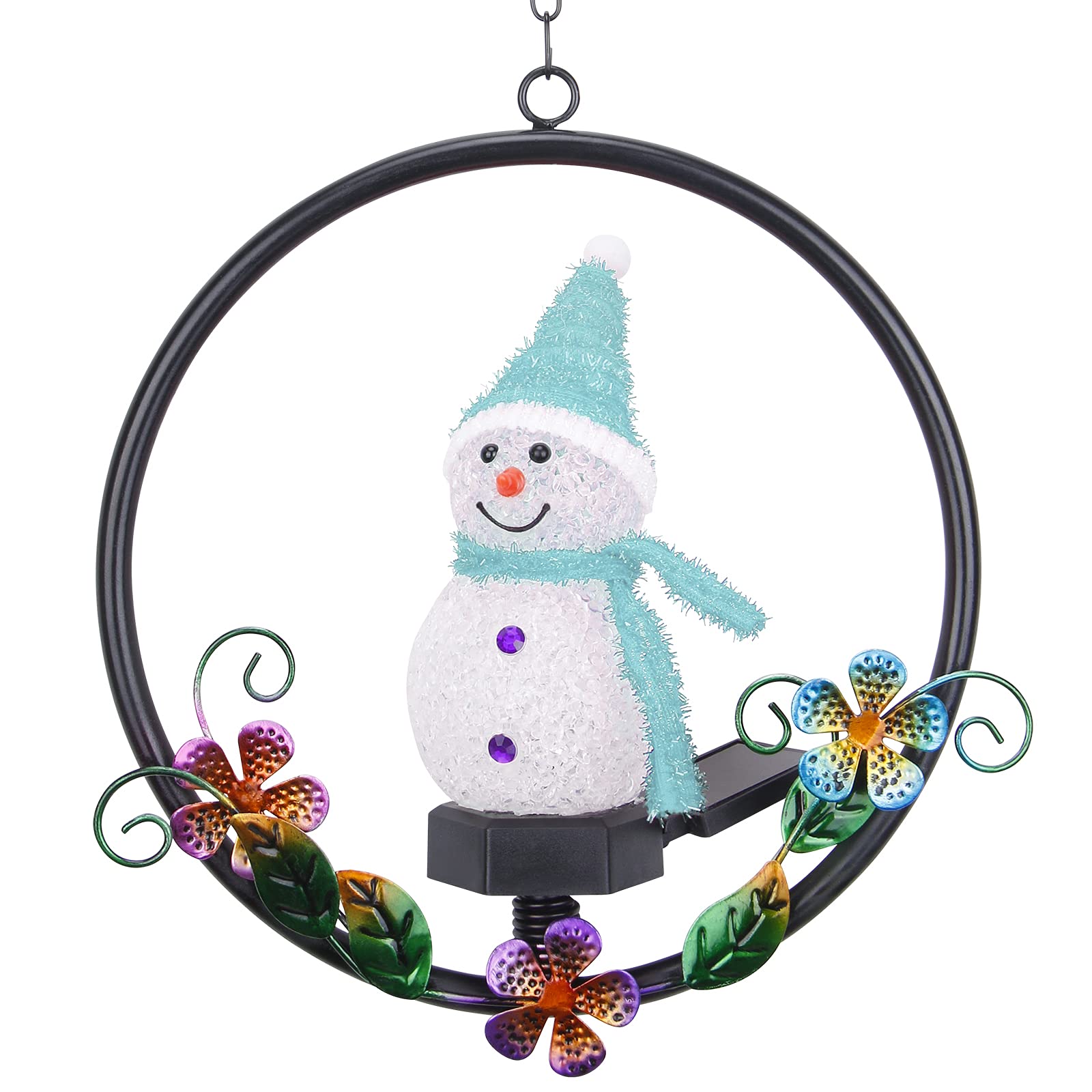 Christmas Snowman Pendant Light with Color Changing Hats - Santa Night Light for Holiday Decor, Xmas Tree Ornament & Bedroom Nightlight (Blue) - Perfect for Christmas Party, Home Decoration & Gift Giving