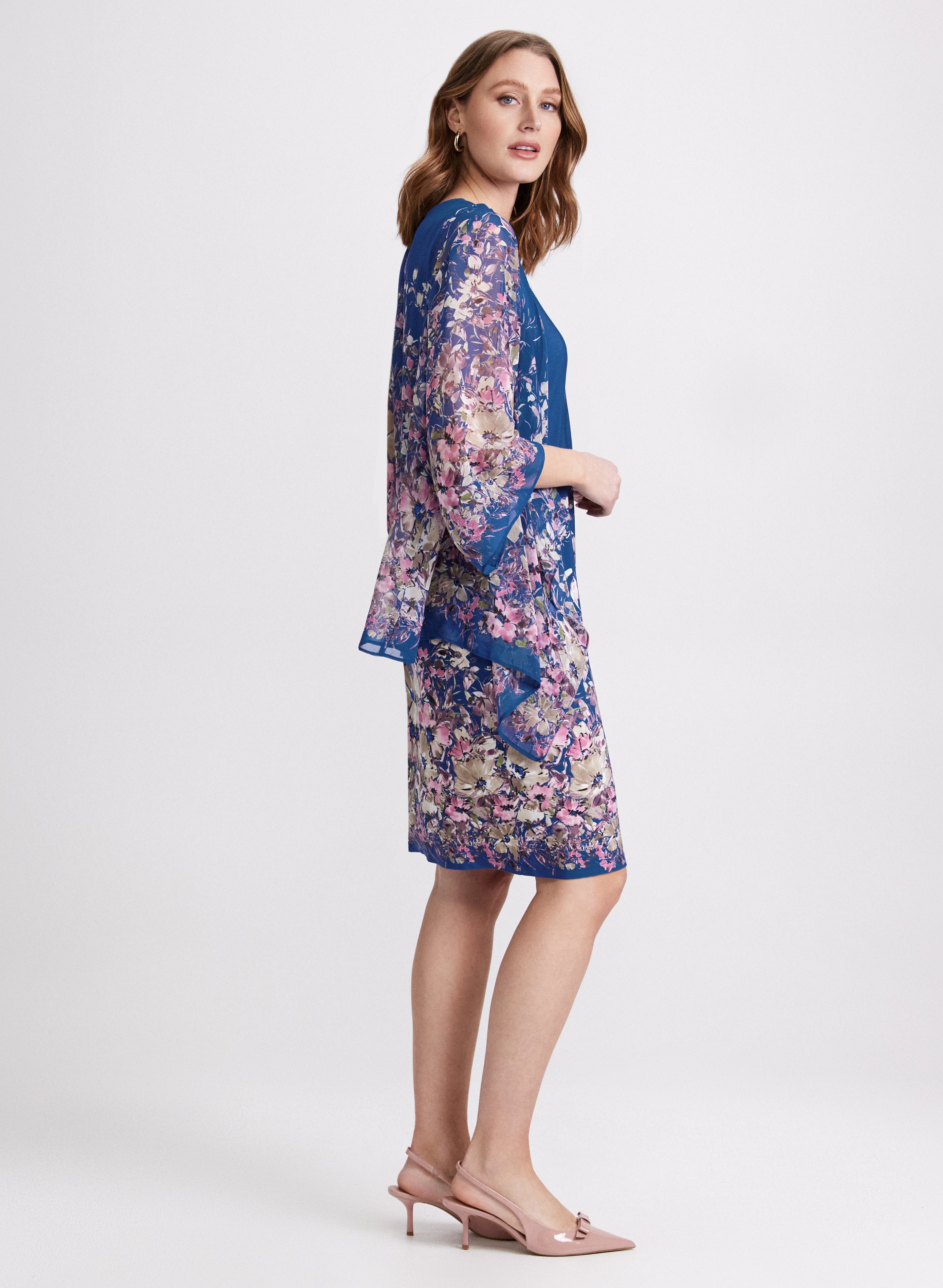 Floral Print Dress and Jacket Set for Women - Elegant Spring Outfits for Weddings, Parties & Casual Wear
