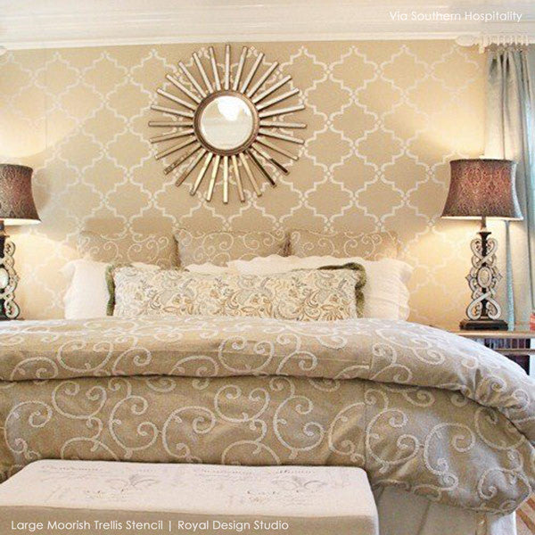 Moorish Trellis Wall Stencil - Reusable DIY Painting Template for Home Decor, Geometric Wall Art, Furniture Makeover - Perfect for Bedroom, Living Room, Nursery & Accent Walls