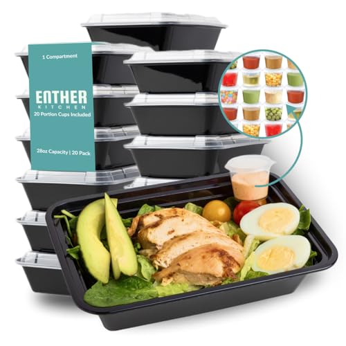 20 Pack 1 Compartment with Portion Cups